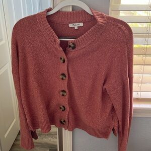 Madewell pink button up cardigan